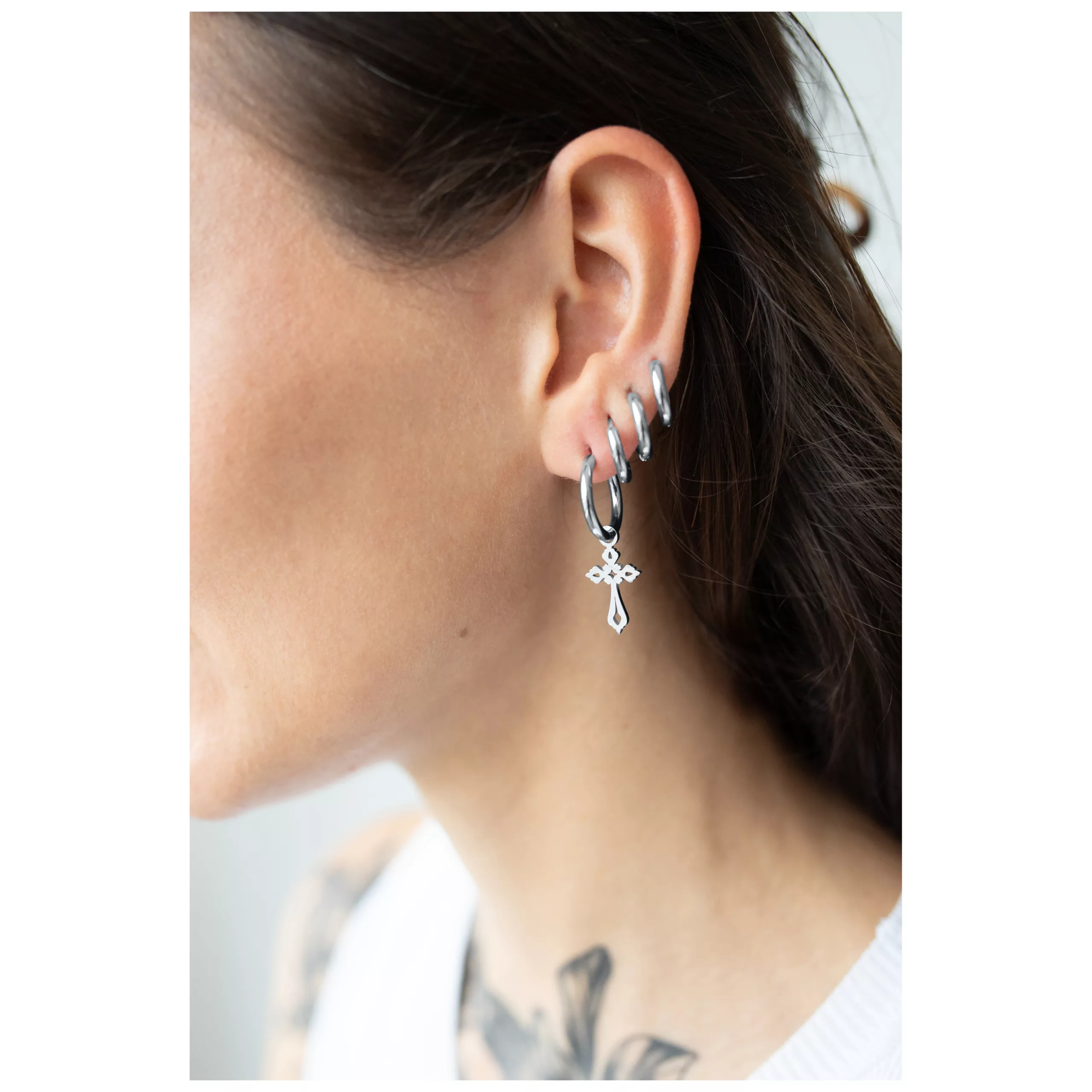 Little Gothic Cross Hoops Little Gothic Cross Hoops