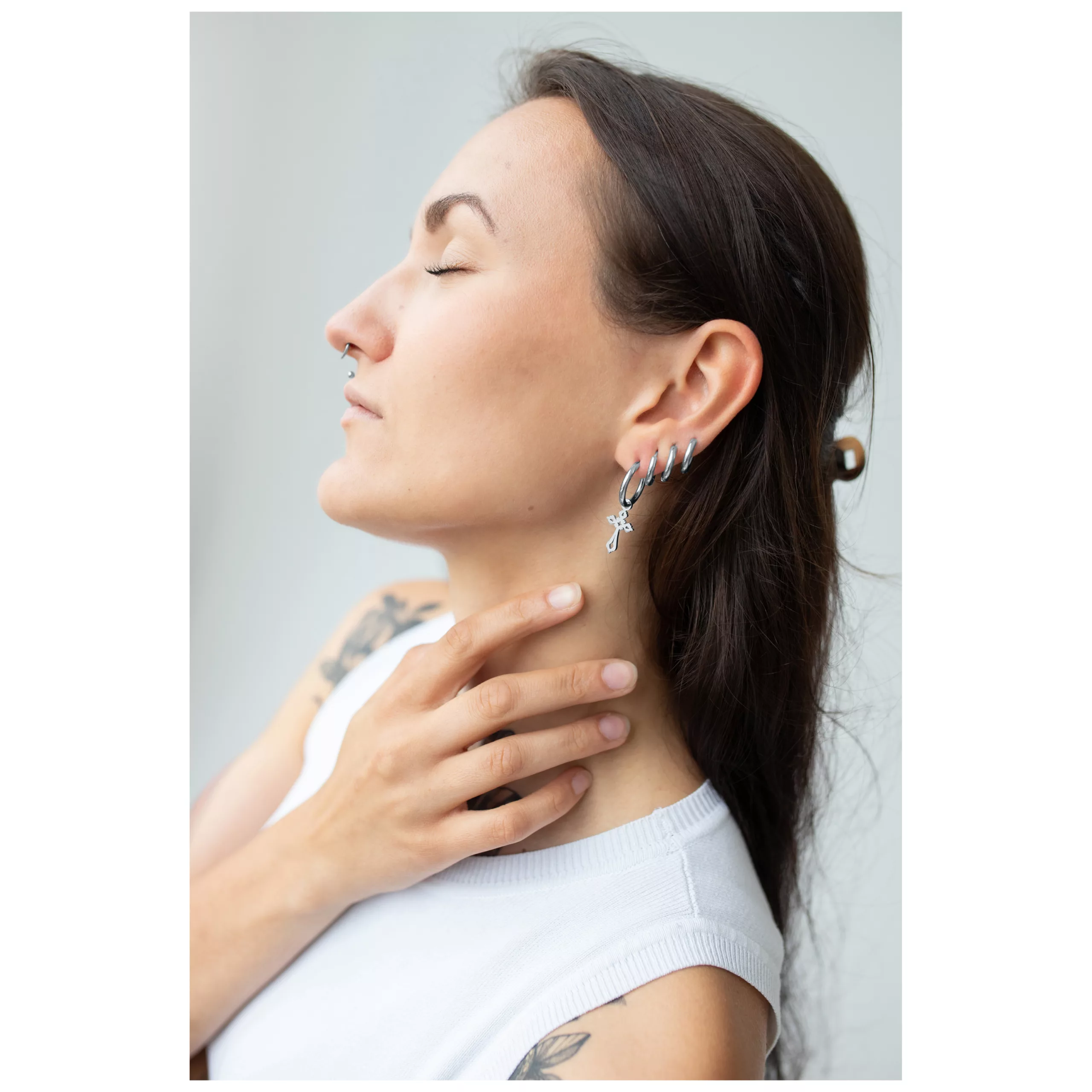 Little Gothic Cross Hoops Little Gothic Cross Hoops