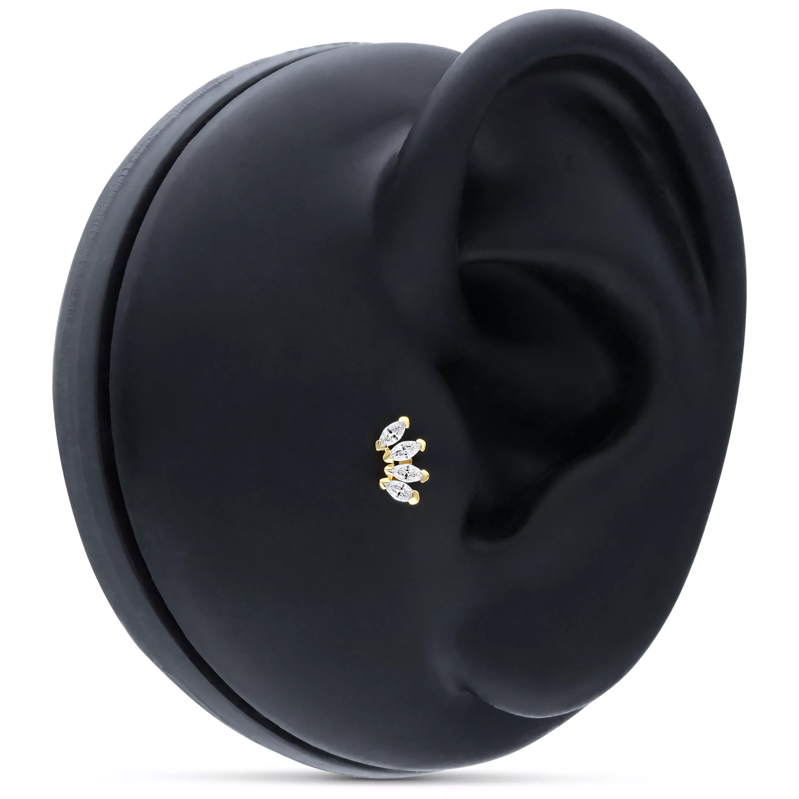 Four Crystal Fan Attachment 14k Four Crystal Fan Attachment 14k