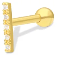 18k Earbarbell Line of Five Crystals