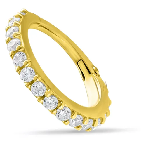 14k Hinged Row Crystal Ring