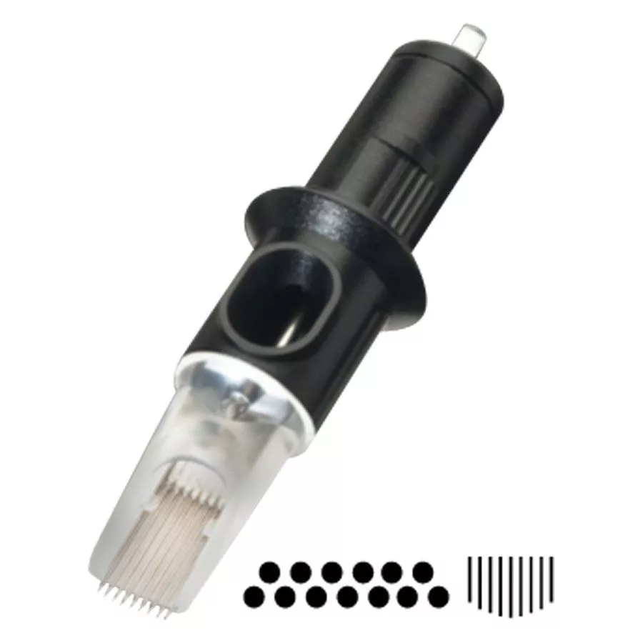 Testina ago nera con protezione trasparente, 10 pezzi, su sfondo bianco