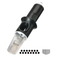 Testina nera Cheyenne Magnum Soft Edge con 10 aghi su sfondo bianco