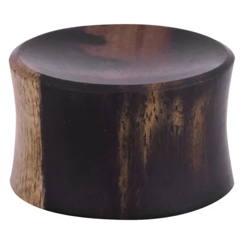 Concave Ebony Wood Plug