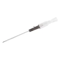 Ago per Piercing Medicale 16G 1.7mm Acciaio Chirurgico Ago per piercing 16G 1.7mm in acciaio chirurgico con manico trasparente su sfondo bianco