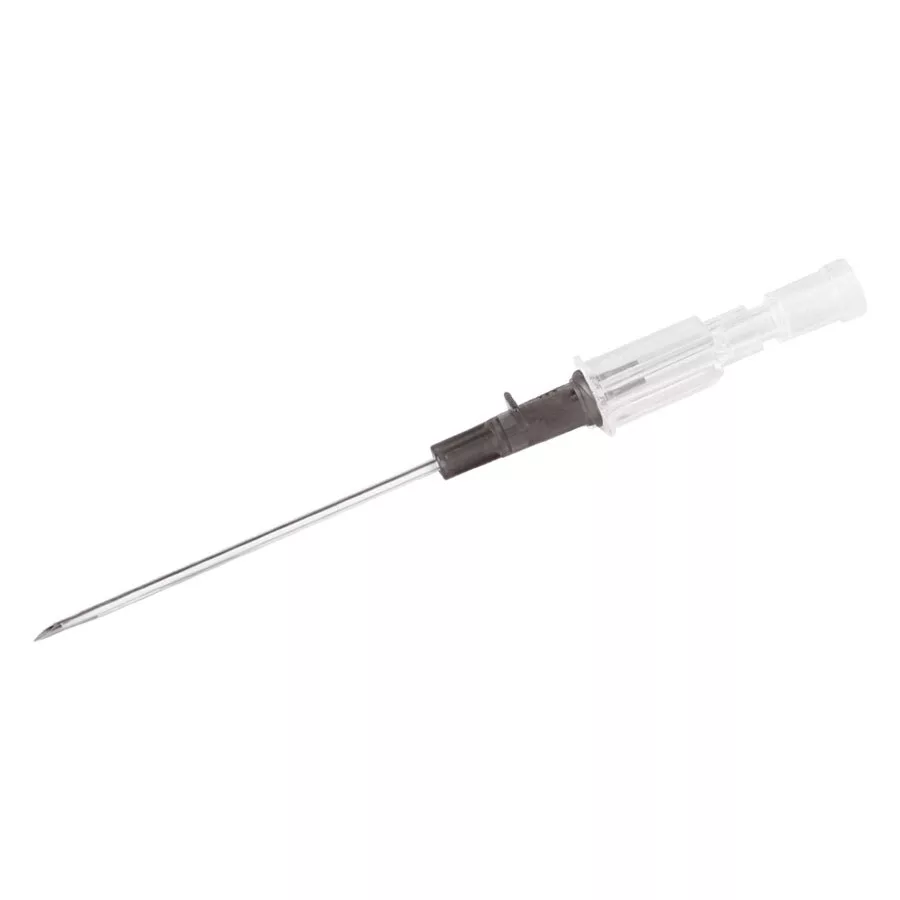 Ago per Piercing Medicale 16G 1.7mm Acciaio Chirurgico Ago per piercing 16G 1.7mm in acciaio chirurgico con manico trasparente su sfondo bianco