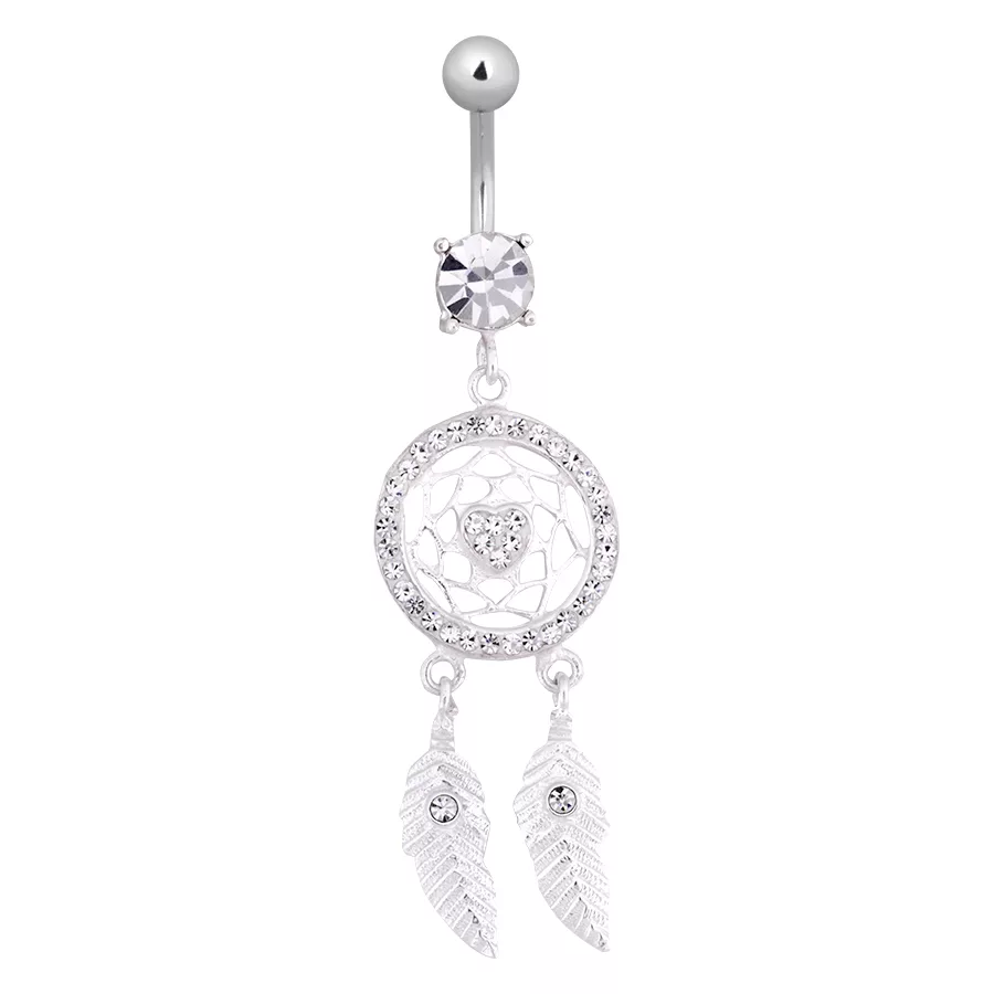 Bananabell in argento con design Dreamcatcher e cristalli chiari