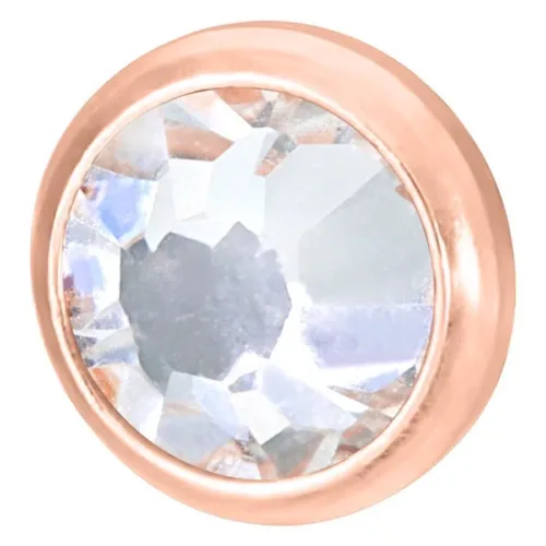 Roségoldener Titan Aufsatz mit klarem Kristall vor weißem Hintergrund