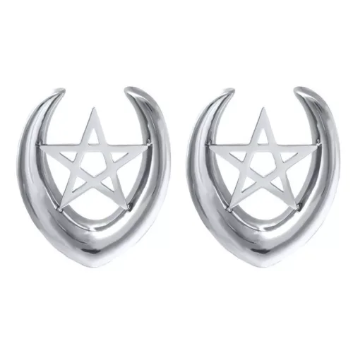 Ear Saddles Silver Pentagram