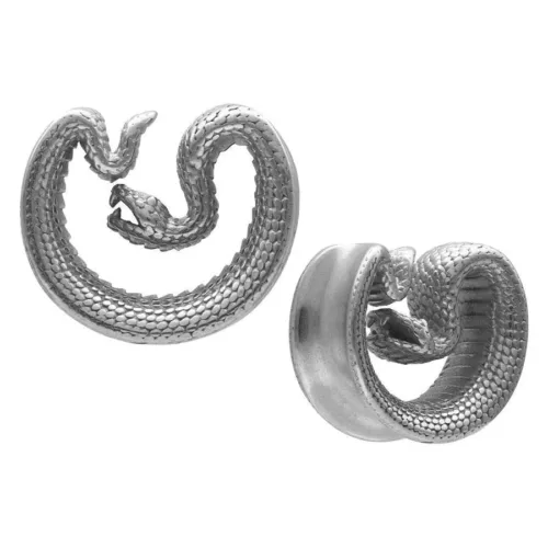 Ear Saddles Silver Snake