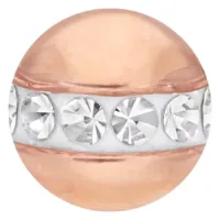 Runder Piercing-Aufsatz aus roségoldenem Chirurgenstahl mit klaren Kristallen auf weißem Hintergrund