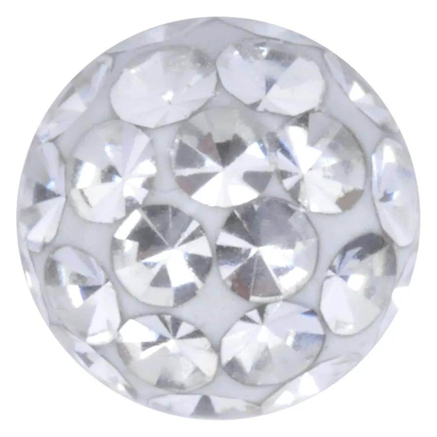 Kristallklarer Piercingaufsatz 1,6 mm Runder Piercingaufsatz aus Chirurgenstahl mit klaren Kristallen