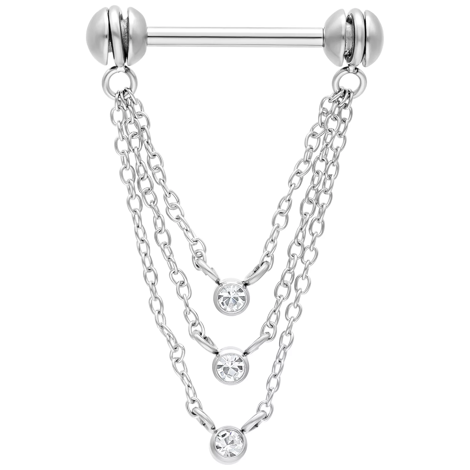 Rotating Three Crystals Nipple Chain Rotating Three Crystals Nipple Chain