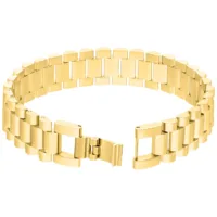 Cinturino d'oro in acciaio chirurgico Cinturino in metallo dorato in acciaio chirurgico 316L su sfondo bianco