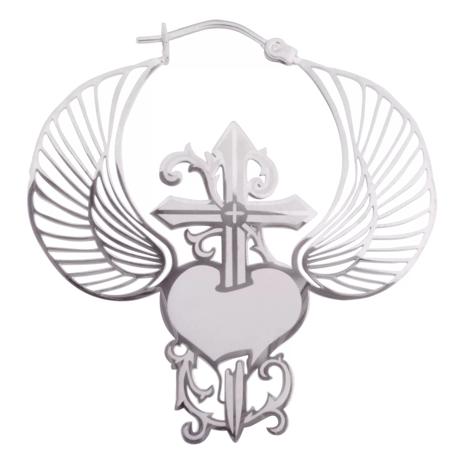 Winged Heart Dagger Hoops Winged Heart Dagger Hoops