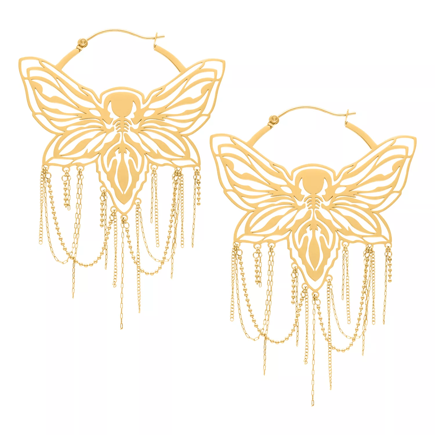 Moth Chain Hoops Moth Chain Hoops
