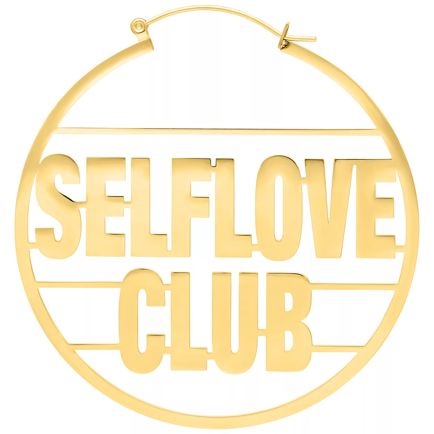 Selflove Club Hoops - Oro, Acciaio chirurgico Orecchini Selflove Club Hoops dorati in acciaio chirurgico su sfondo bianco