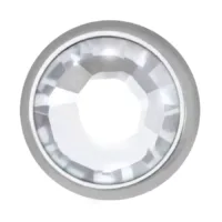 Silberner Titanaufsatz mit kristallklarem Stein, 3,2 mm Größe