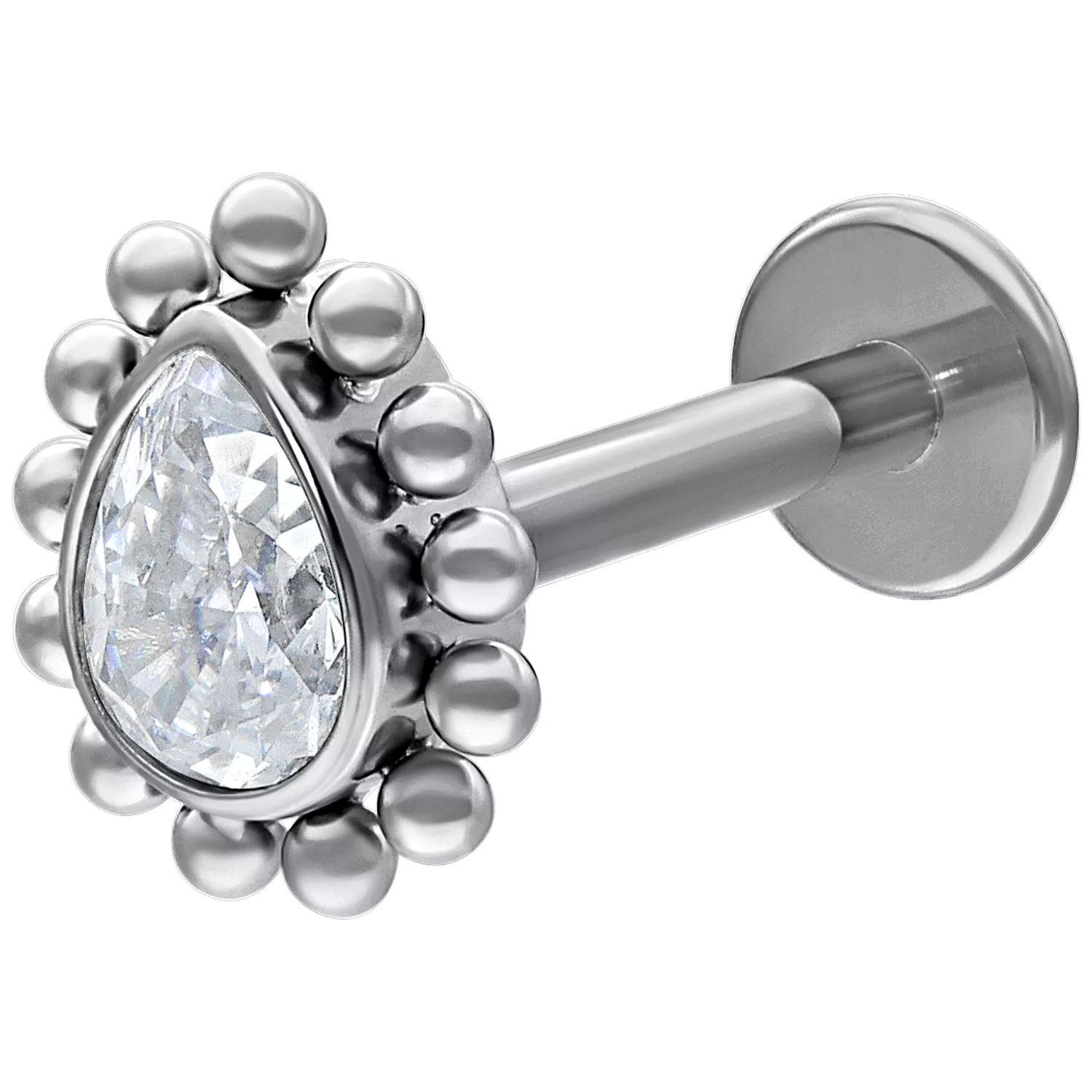 Crystal Teardrop Push-Fit Labret Crystal Teardrop Push-Fit Labret