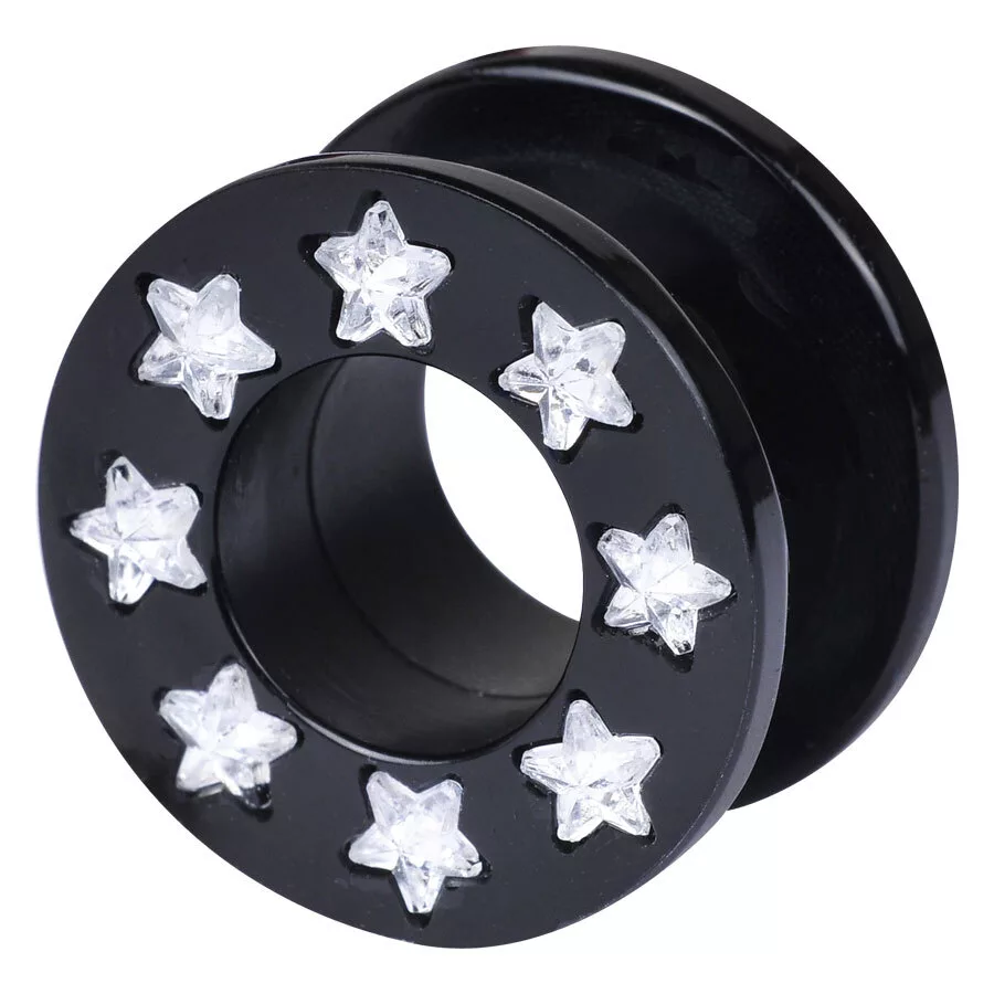 Black Acrylic Jewelled Star Tunnel