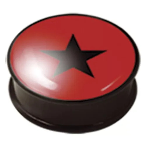 PMMA Mega Ikon Earplug 17 Black Star On Red