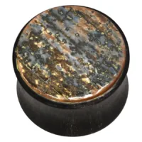 Fossilized Mammoth Ivory Inlay Buffalo Horn Plug