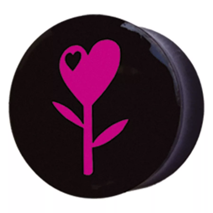 Buffalo Horn Pink Heart Flower Plug