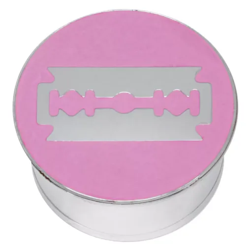 Steel Basicline® Single Flared Impression Plug "Razor Blade on Pink"