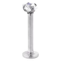 Steel Basicline® Internally Threaded Jewelled Labret Square Stone