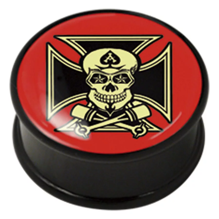 PMMA Ikon Earplug 46 Templer Cross Skull