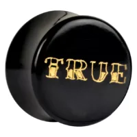 Goldene True on Horn Deluxe Plugs 18mm Goldene True on Horn Deluxe Plug in 18mm Größe auf weißem Hintergrund