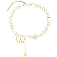 Choker con Occhio a Cuore in Metallo Dorato Choker dorato con ciondolo a forma di occhio a cuore su sfondo bianco