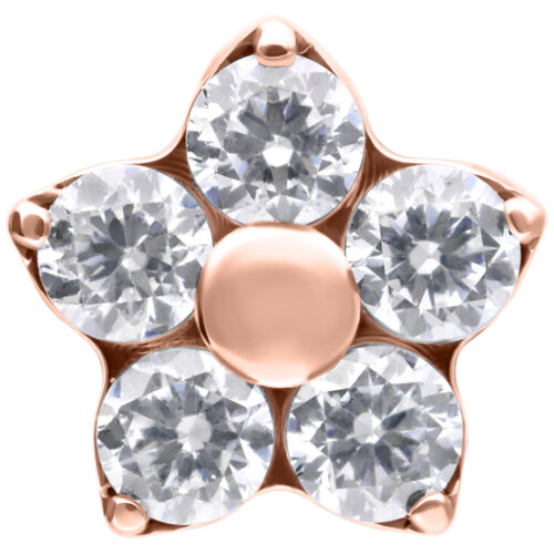 Push Fit Multi Jewelled Flower Attachment - Oro rosa