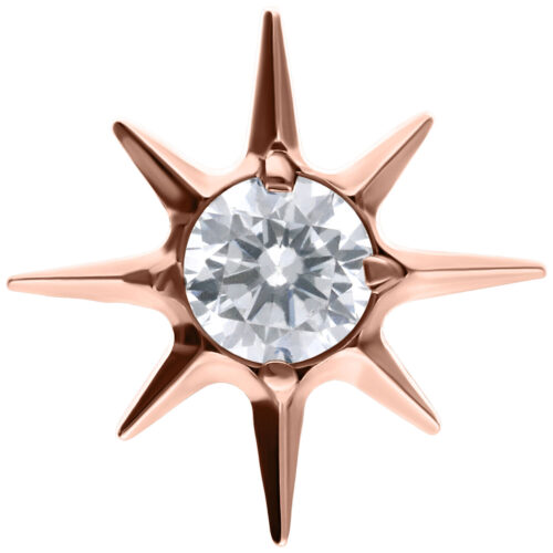 Push Fit Crystal Star Attachment - Oro rosa