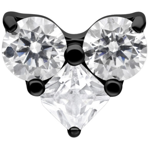Push Fit Crystal Heart Attachment - Nero
