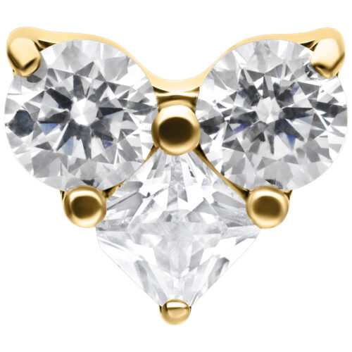 Push Fit Crystal Heart Attachment - Oro