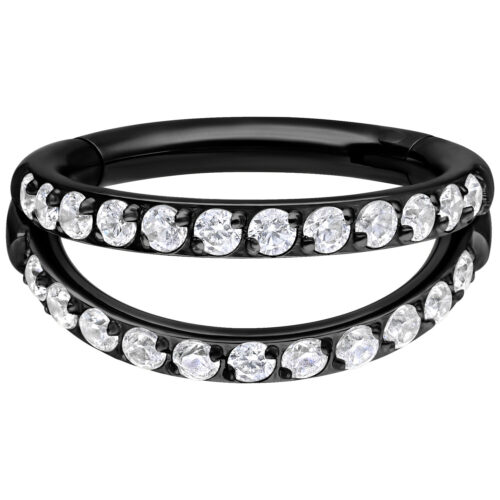 Double Row Crystal Clicker - Nero