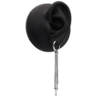 Goldene Venezia Ketten-Ohrringe an schwarzem Ohrmodell