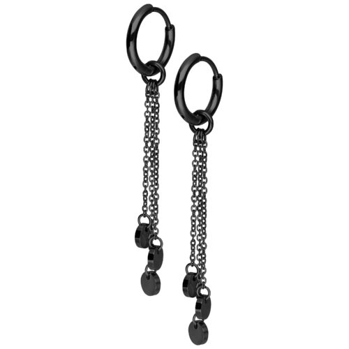 Little Plate Hoops (pair) - Nero