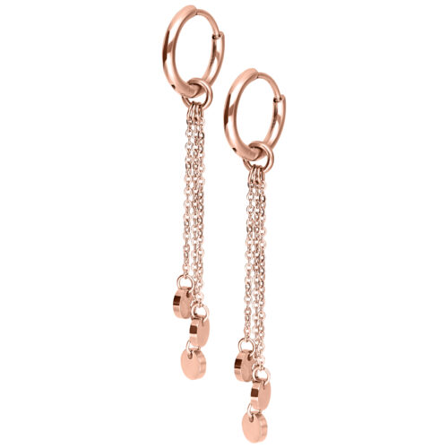 Little Plate Hoops (pair) - Oro rosa