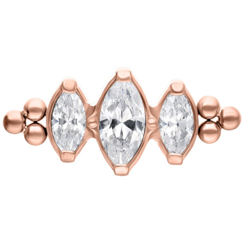 Push Fit Crystal Drop with Bubble Attachment - Oro rosa