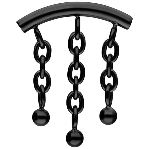 Chain with Bubble Hidden Helix Push Fit Attachment - Nero