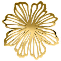 Goldene Ohrstecker in Blumenform auf weißem Hintergrund