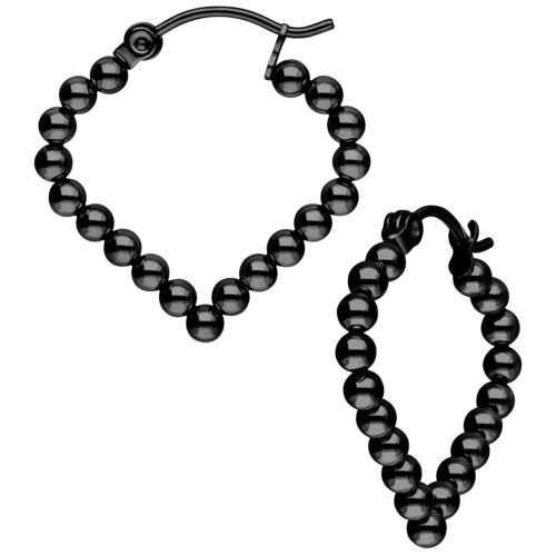 Bubble Polygon Hoops (Paar) - Nero