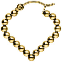 Goldene Bubble Polygon Hoops aus Chirurgenstahl auf weißem Hintergrund