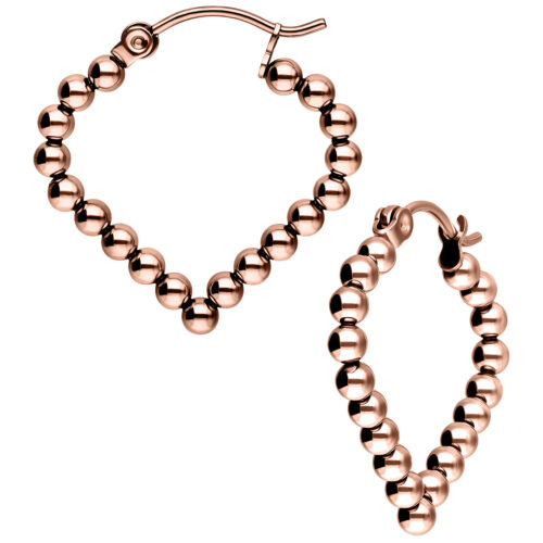 Bubble Polygon Hoops (Paar) - Oro rosa