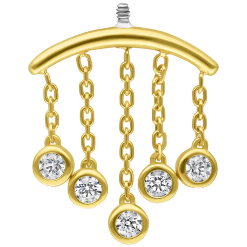 18K Internally Crystal Drops Hidden Helix Attachment