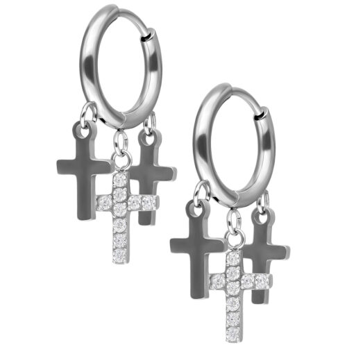 Mini Hoops Con Croci Pendenti