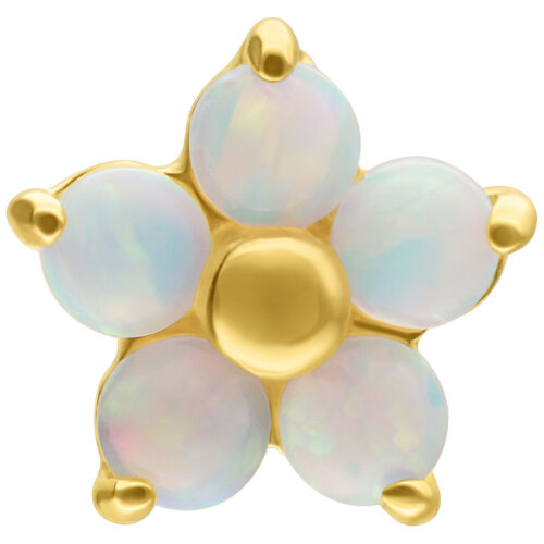 14K Perfect Fit Flower Synthetic Opal Attachment