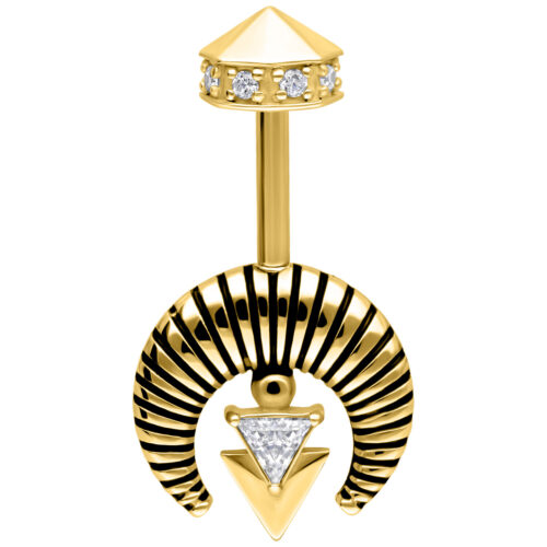 Vertical Helix Crystal Horus Barbell - Oro